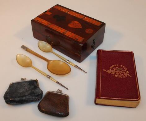 An Edwardian mahogany and marquetry cribbage box