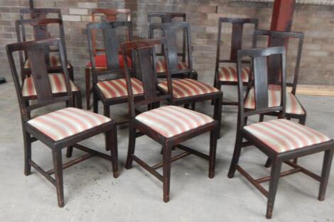 A set of twelve 20thC oak framed boadroom chairs