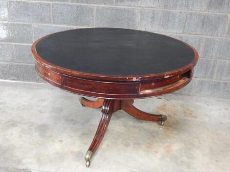 A George III style mahogany drum table