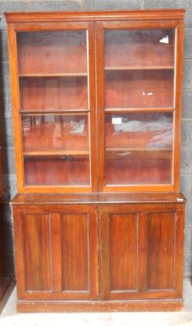 A principally late 19thC mahogany bookcase