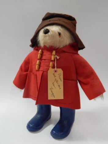 A Paddington Bear stuffed toy.