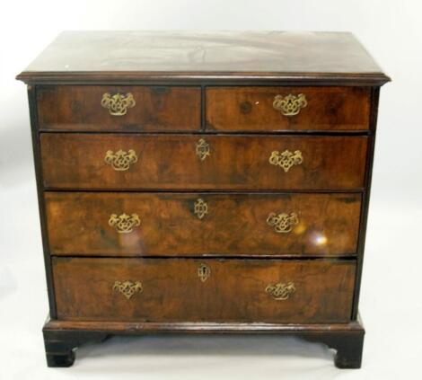 An early 18thC walnut chest