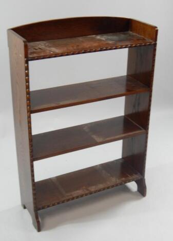 An oak open bookcase