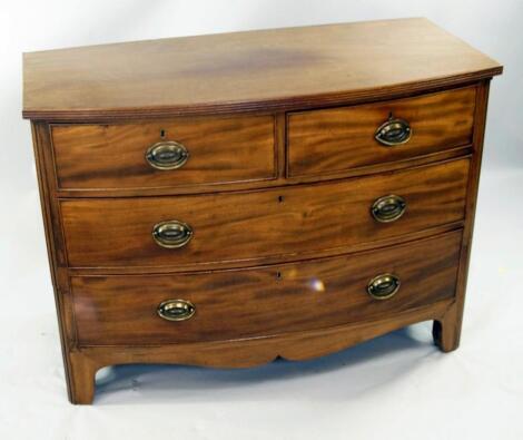 A George III mahogany bowfronted chest