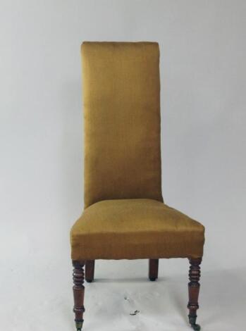 A 19thC high back upholstered chair