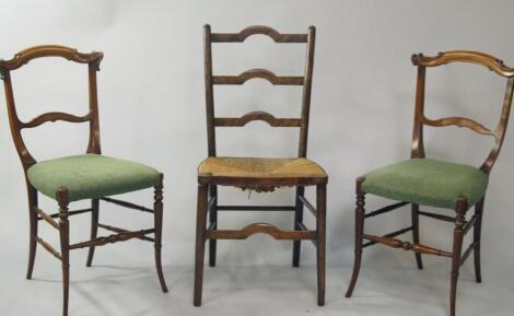 A pair of Victorian rosewood single chairs