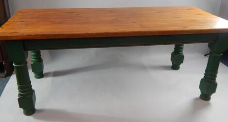 A pine dining table