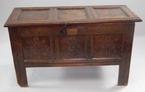 An 18thC oak coffer