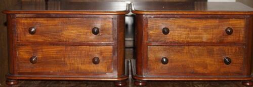A pair of mahogany two drawer dressing table jewel chests