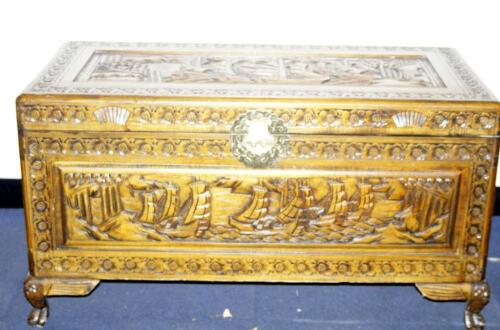 A Chinese style camphorwood chest