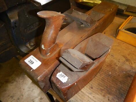 Two beech wood block planes.