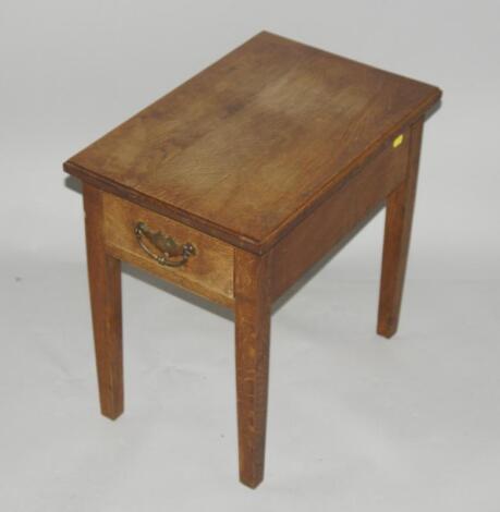 A small oak rectangular side table