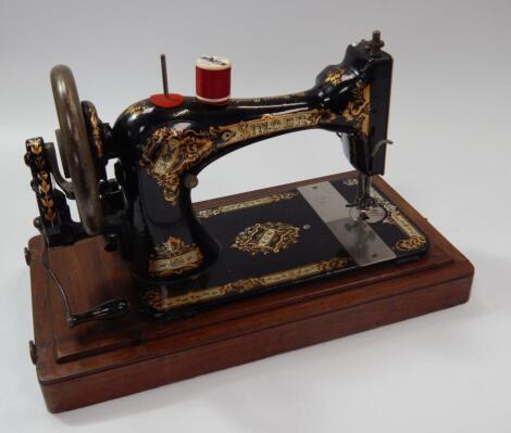 A vintage Singer hand sewing machine