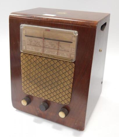 An HMV vintage table radio/record player