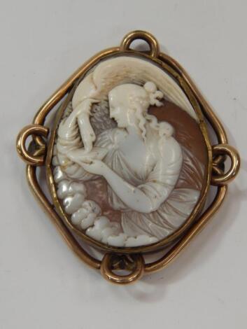 A large oval cameo brooch