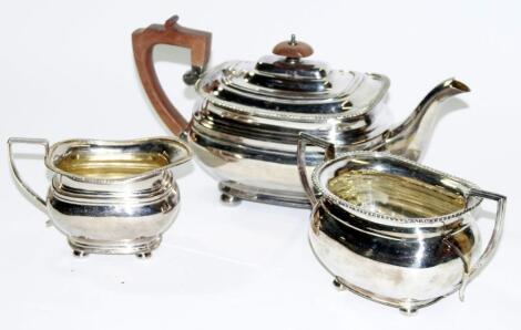 A three piece silver plated teaset