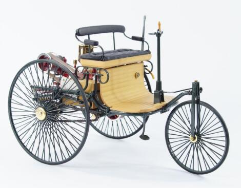 The 1886 Benz Patent Motorwagen. A 1:8 scale diecast replica