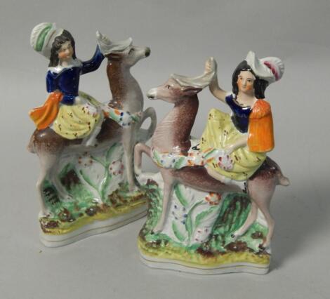 A pair of mid 19thC Staffordshire flatback figures