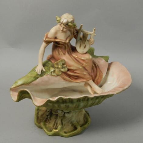 A Royal Dux Art Nouveau style porcelain centre piece