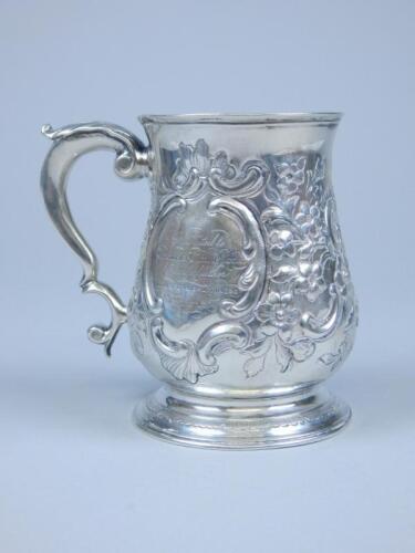 A George II silver baluster mug