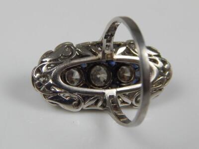 A diamond and sapphire Art Deco dress ring - 2