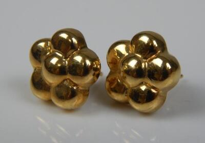 A pair of floral cluster earrings