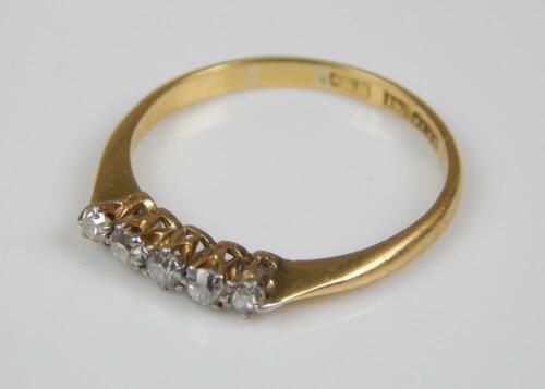 A five stone diamond ring