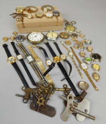 A large quantity of wristwatches and wristwatch parts