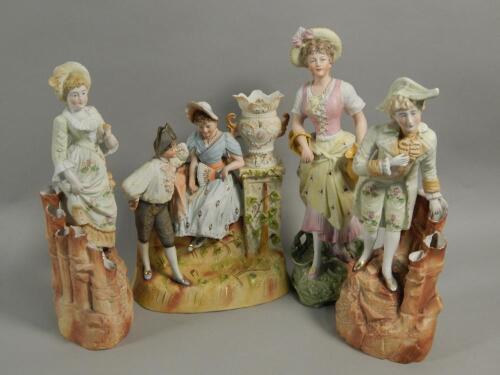 A collection of late 19thC German Bisque figures