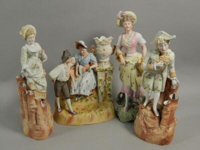 A collection of late 19thC German Bisque figures