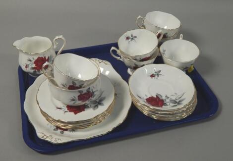 A Royal Albert Sweet Romance porcelain part tea set