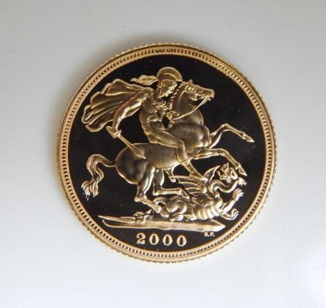 A modern full gold sovereign