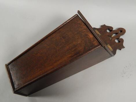 A late 18th/early 19thC oak candle box