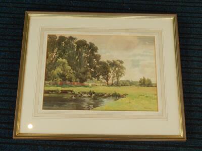 J.G.Sykes. River scene with ducks - 3