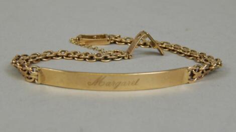 A 9ct gold identity bracelet