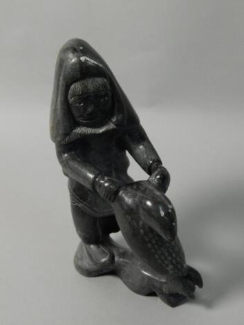 An Inuit soapstone carving