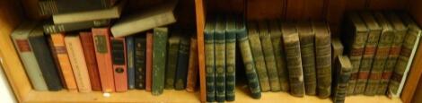 A large quantity of leather and canvas bound books