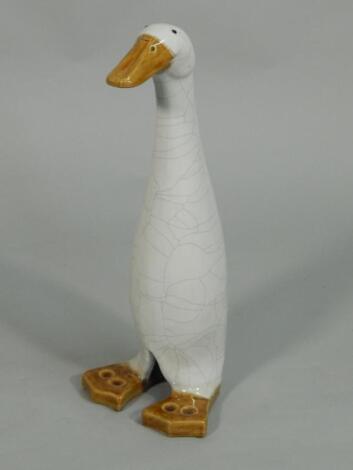 A modern porcelain figure of a goose