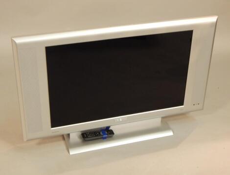 A Phillips flat silver LCD 30" television.