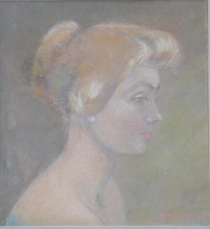 S Barrell (Lincolnshire Artist). Pastel portrait of a lady