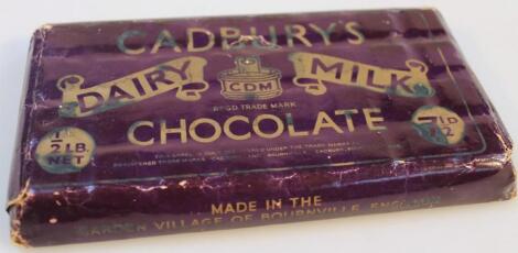 A vintage bar of Cadbury's Dairy Milk chocolate