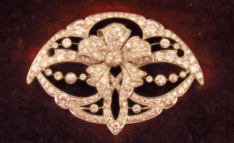 A Belle Epoque Edwardian diamond set brooch