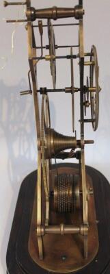 A 19thC brass fusee skeleton clock - 2