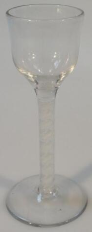 An early 18thC English cordial glass