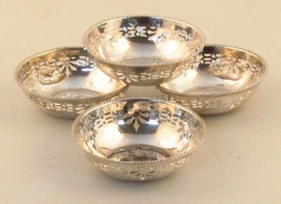 A set of four George VI silver Armada dishes