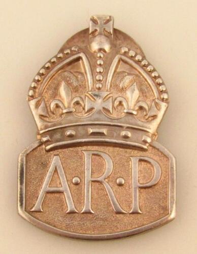 A George VI silver Air Raid Patrol (ARP) silver badge