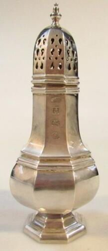 An Elizabeth II silver sugar caster