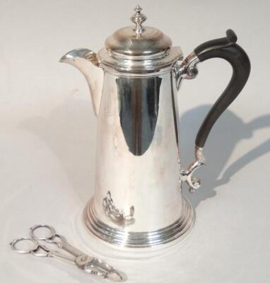 A 20thC silver plated coffee pot