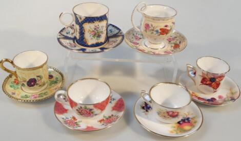 Various modern Royal Worcester cabinet cups and saucers