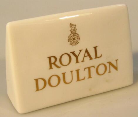 A Royal Doulton ceramic advertising or retailers plaque